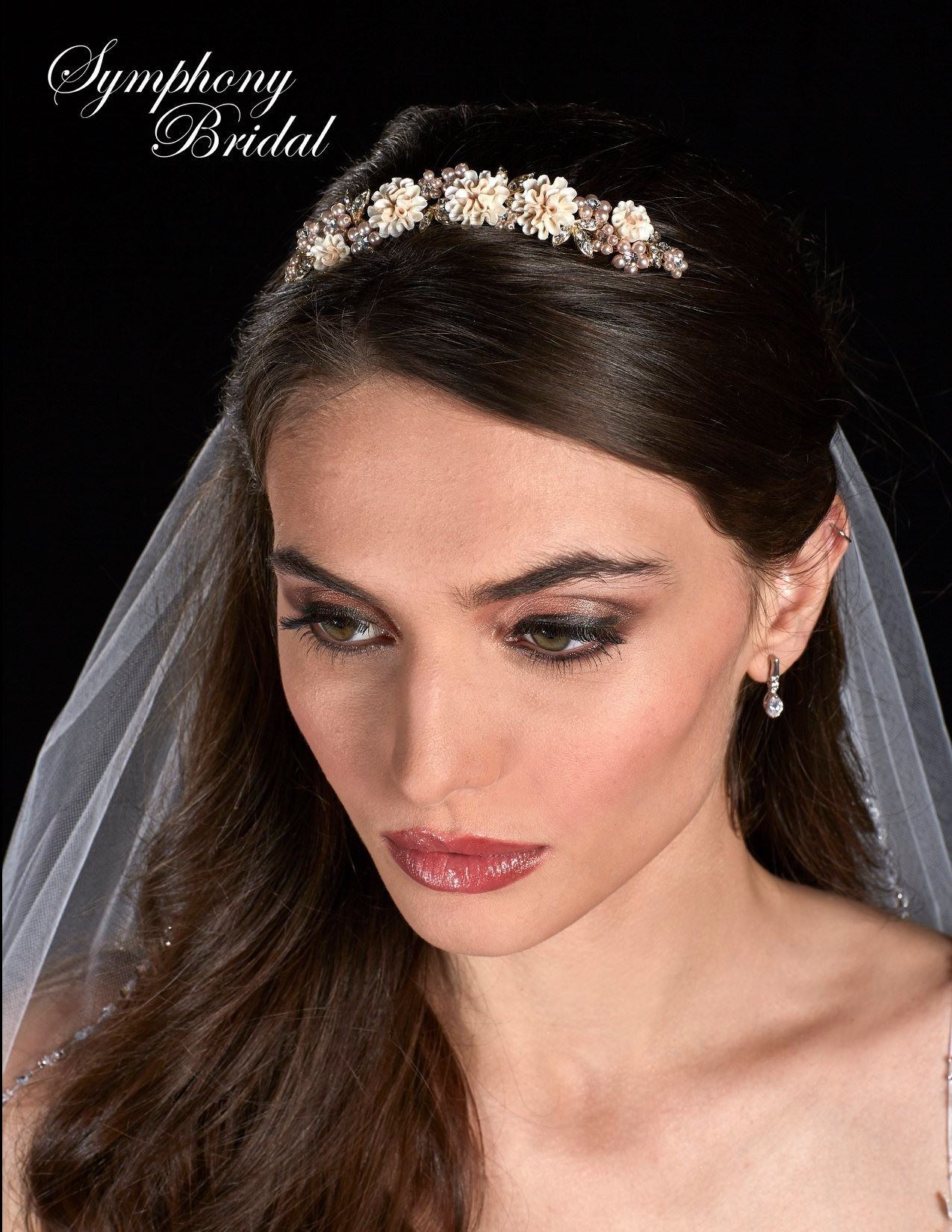 Brunette model wearing hair piece