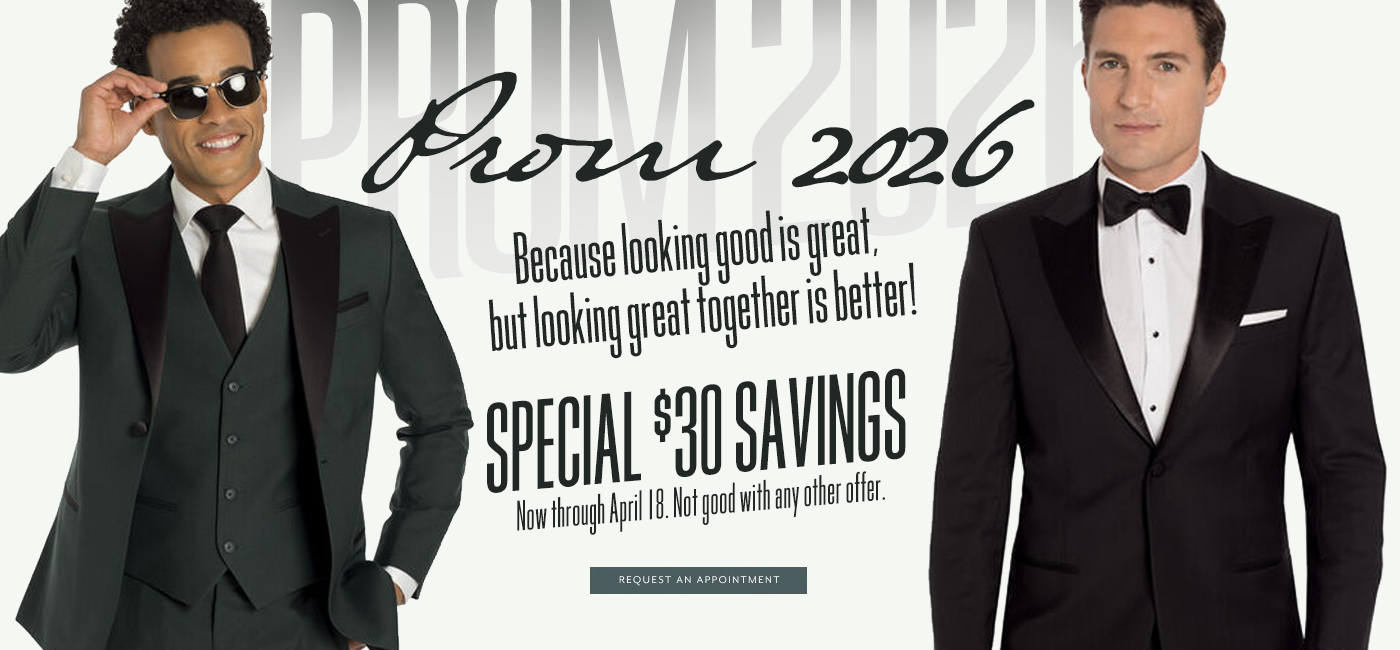 Special $30 Prom Tuxedo Savings