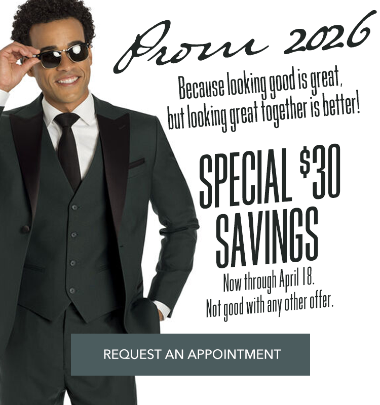 Special $30 Prom Tuxedo Savings