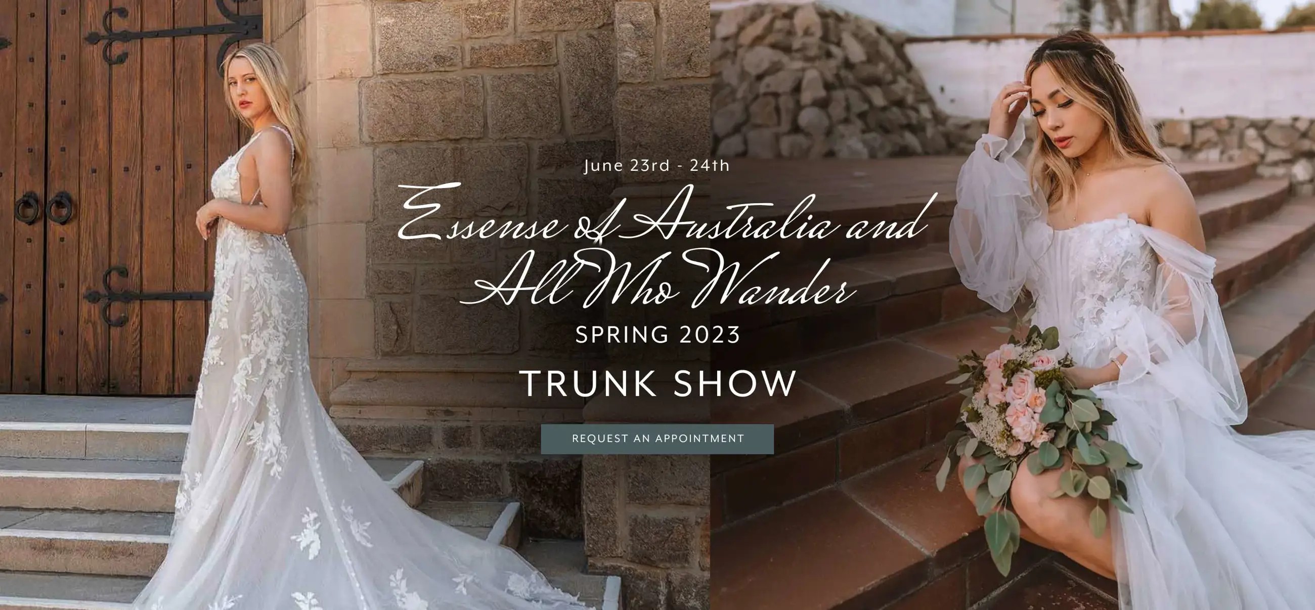 Essense of Australia and All Who Wander Spring 2023 Trunk Show Banner Desktop