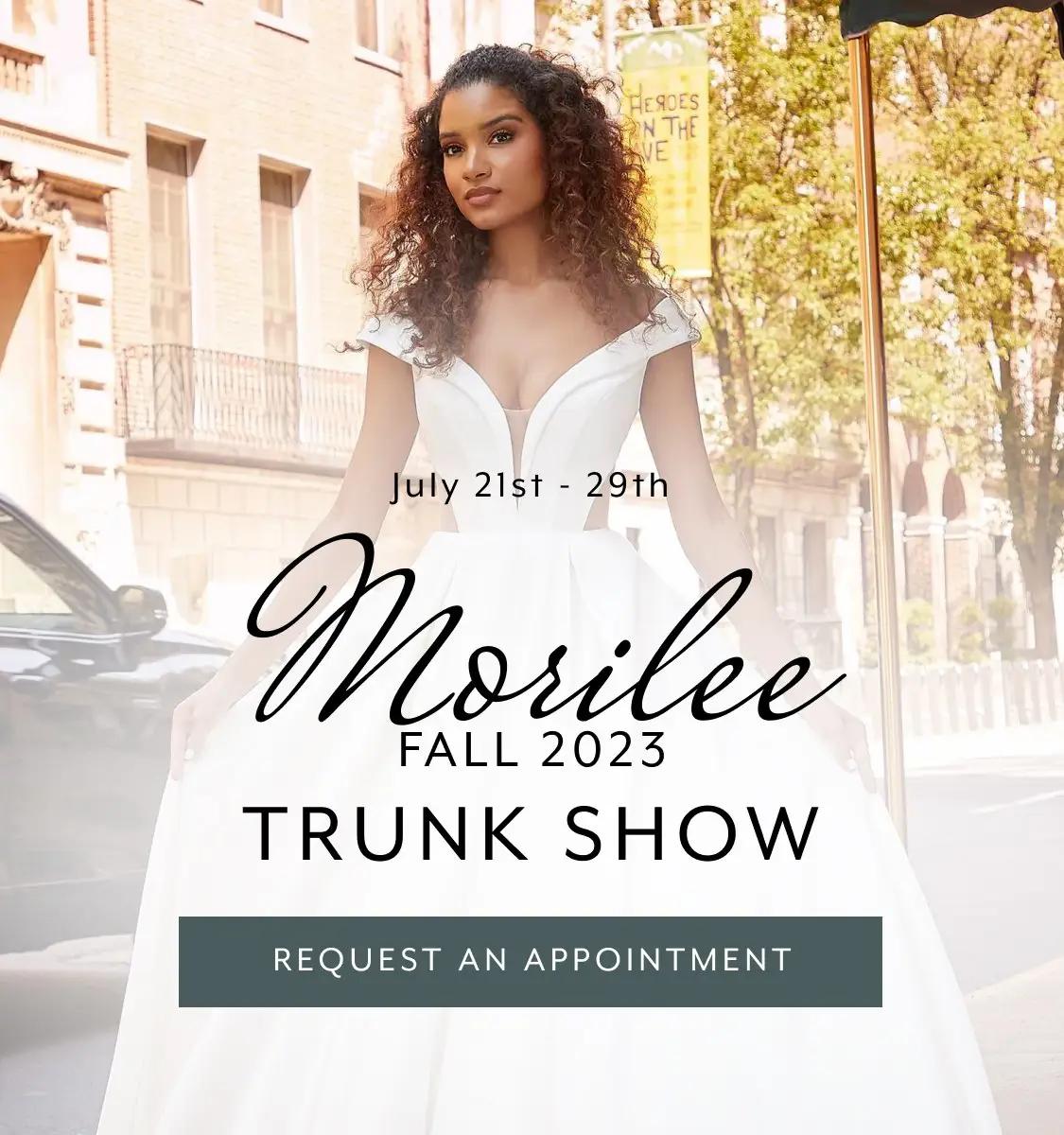 Morilee Fall 2023 Trunk Show Banner Mobile