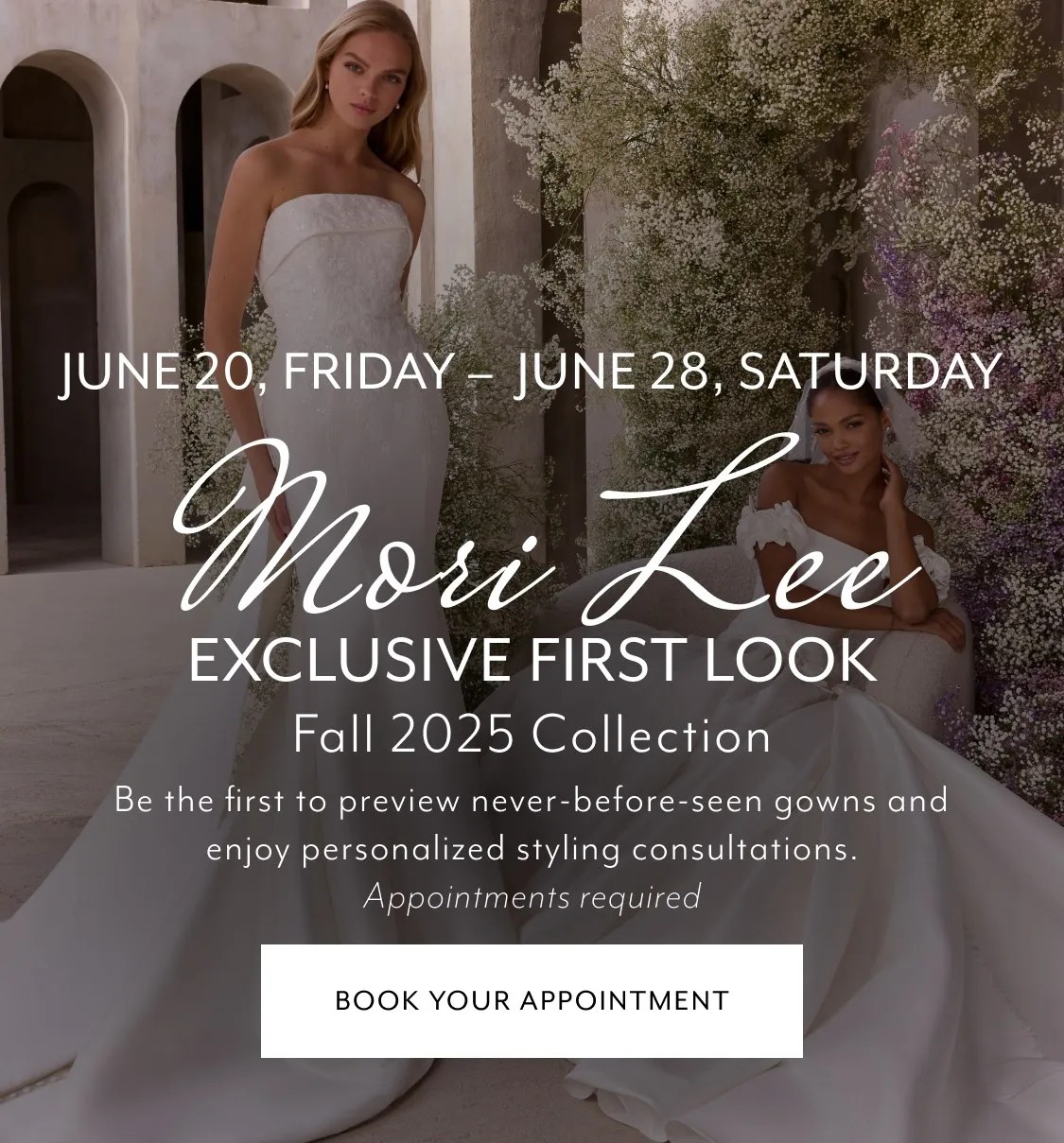 morilee fall 2025 trunk show banner